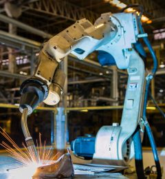 robot welding robot welding in car factory